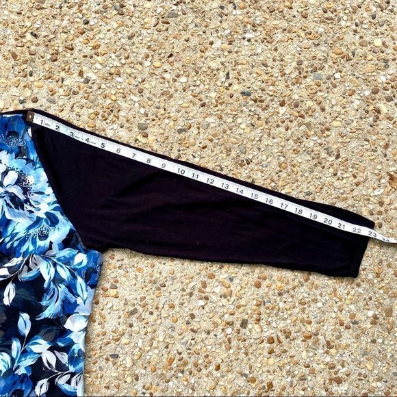 Chico's Floral Double Front Layered Long Sleeve Tunic Blouse Size 3 XL 16 - Picture 5 of 9